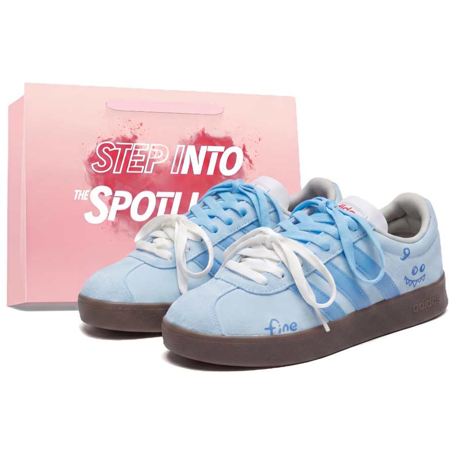 Adidas Adidas Vl Court Classic German Army Trainers Unisex Low Top Blue White Brown
