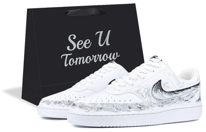 Nike Nike Court Vision 1 Skateboard Shoes Unisex Low Top Black