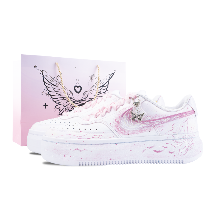Nike Nike Court Vision 1 Skateboard Shoes Women's Low Top Pink/White