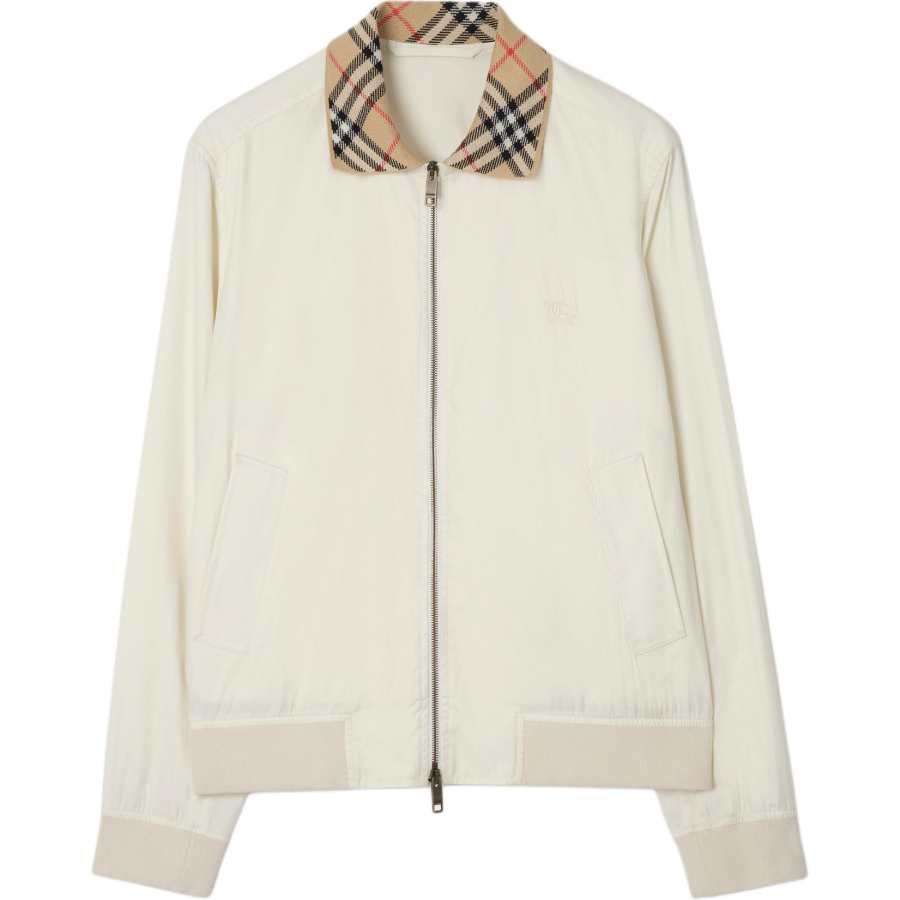 Burberry Jackets Men's Tundra White Lapel Moderate Straight Fit