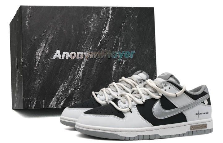 Nike Nike Dunk Skateboard Shoes Unisex Low Top White Black Silver