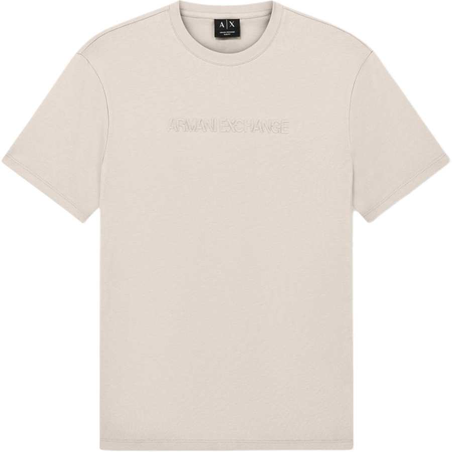 ARMANI EXCHANGE T Shirts Men's Beige Crew Neck Moderate Straight Fit