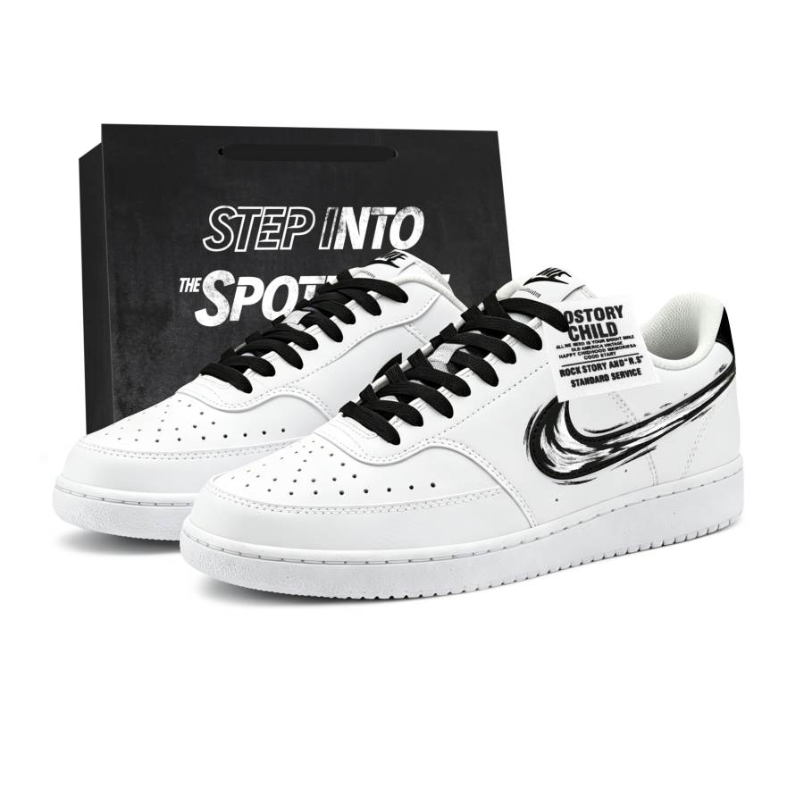 Nike Nike Court Vision 1 Skateboard Shoes Men's Low Top White/Black