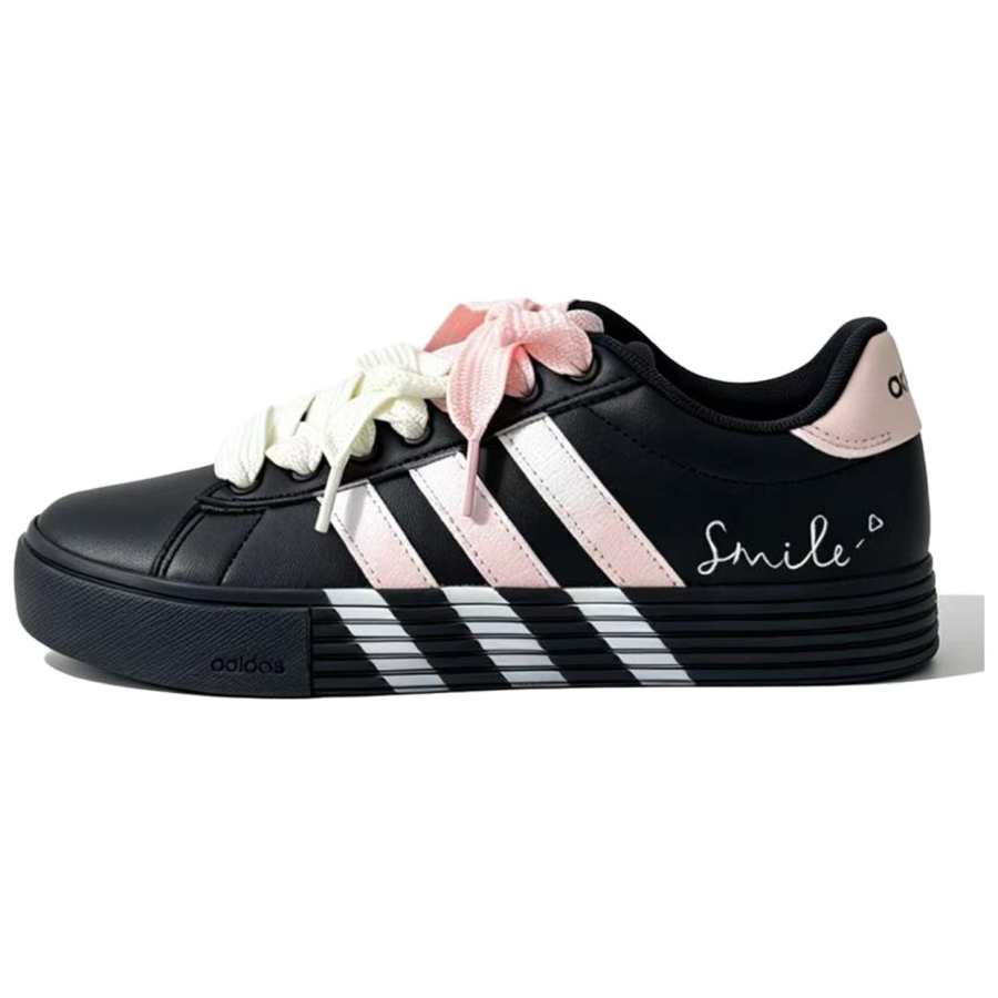 Adidas Adidas Daily 4.0 Skateboard Shoes Unisex Low Top Black & White & Pink