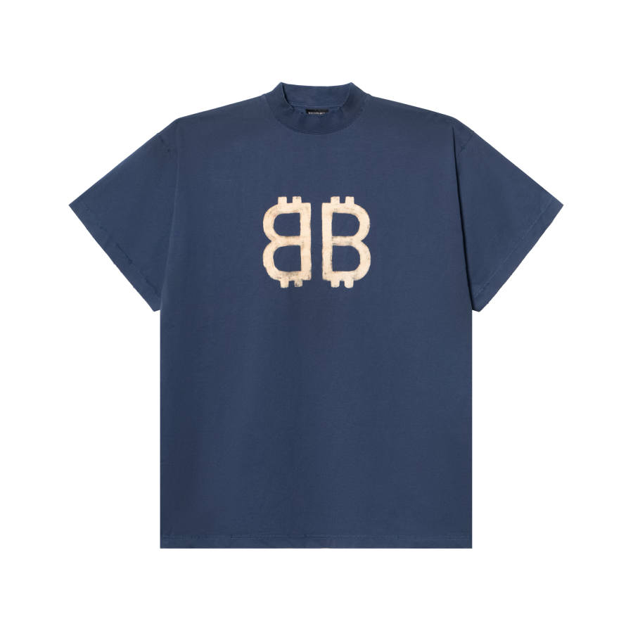 Balenciaga FW24 T Shirt Loose Fit Unisex Blue