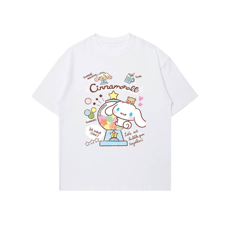 Sanrio Cinnamoroll T Shirts Unisex Crew Neck Moderate Straight Fit