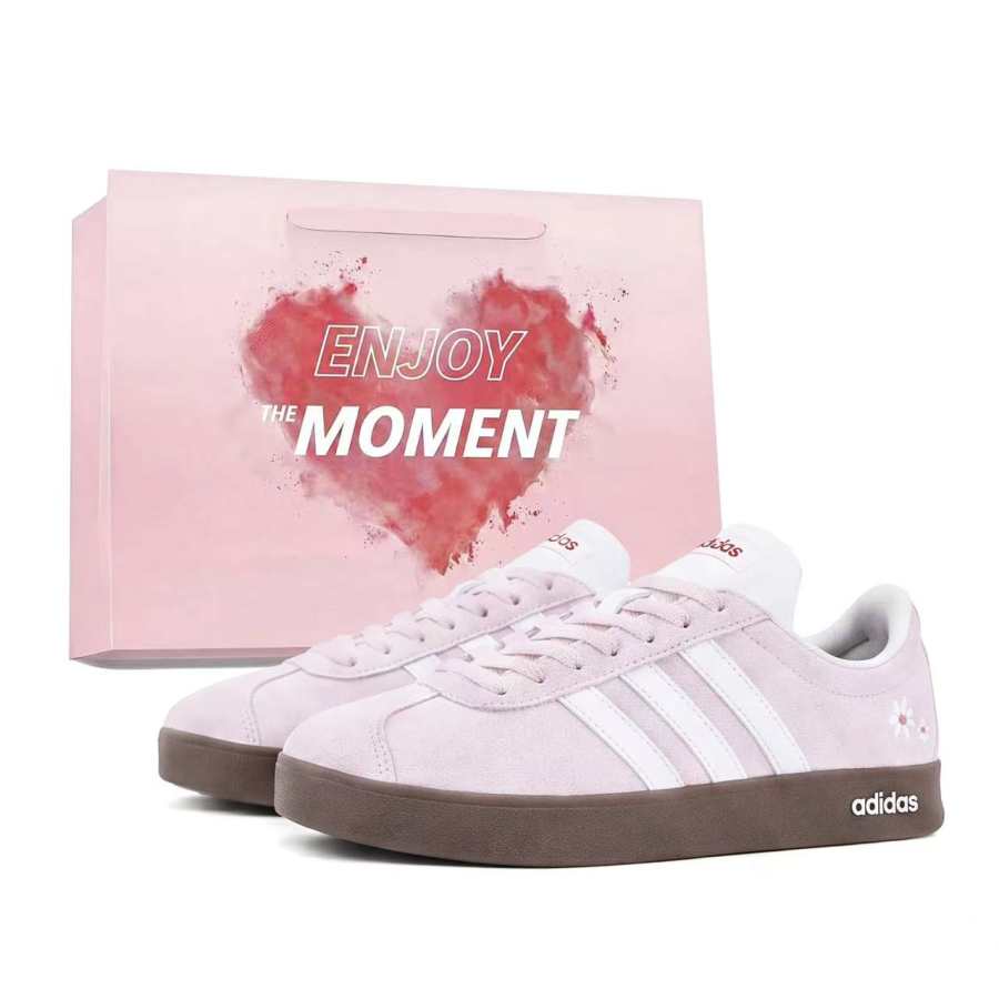 Adidas Adidas Vl Court Classic German Army Trainers Unisex Low Top White/Pink