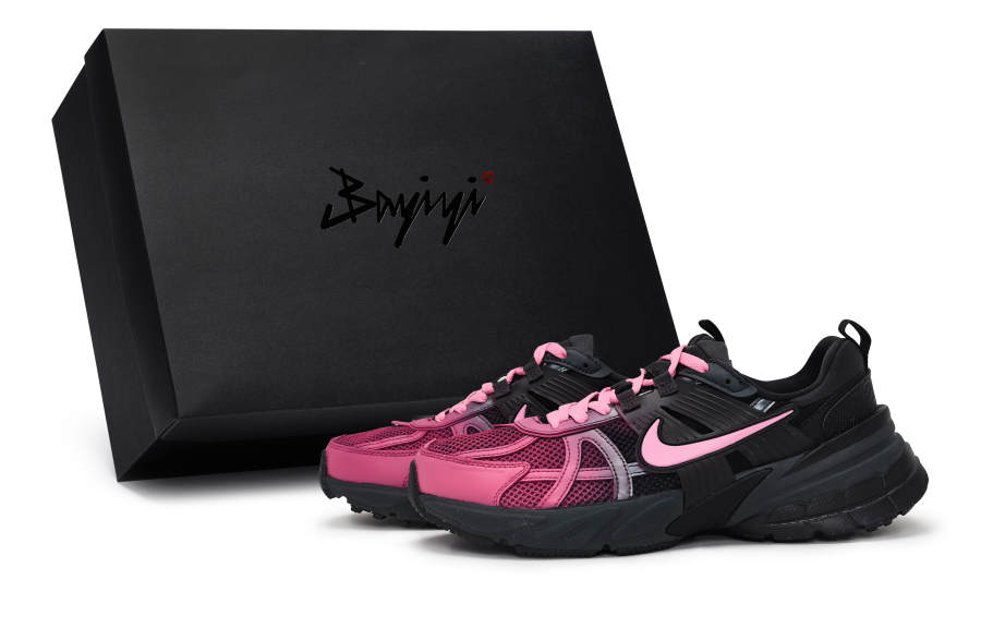 Nike Nike V2K Run Abrasion Resistant Abrasion Resistant Low top Casual Running Shoes Women's Black Rose Red