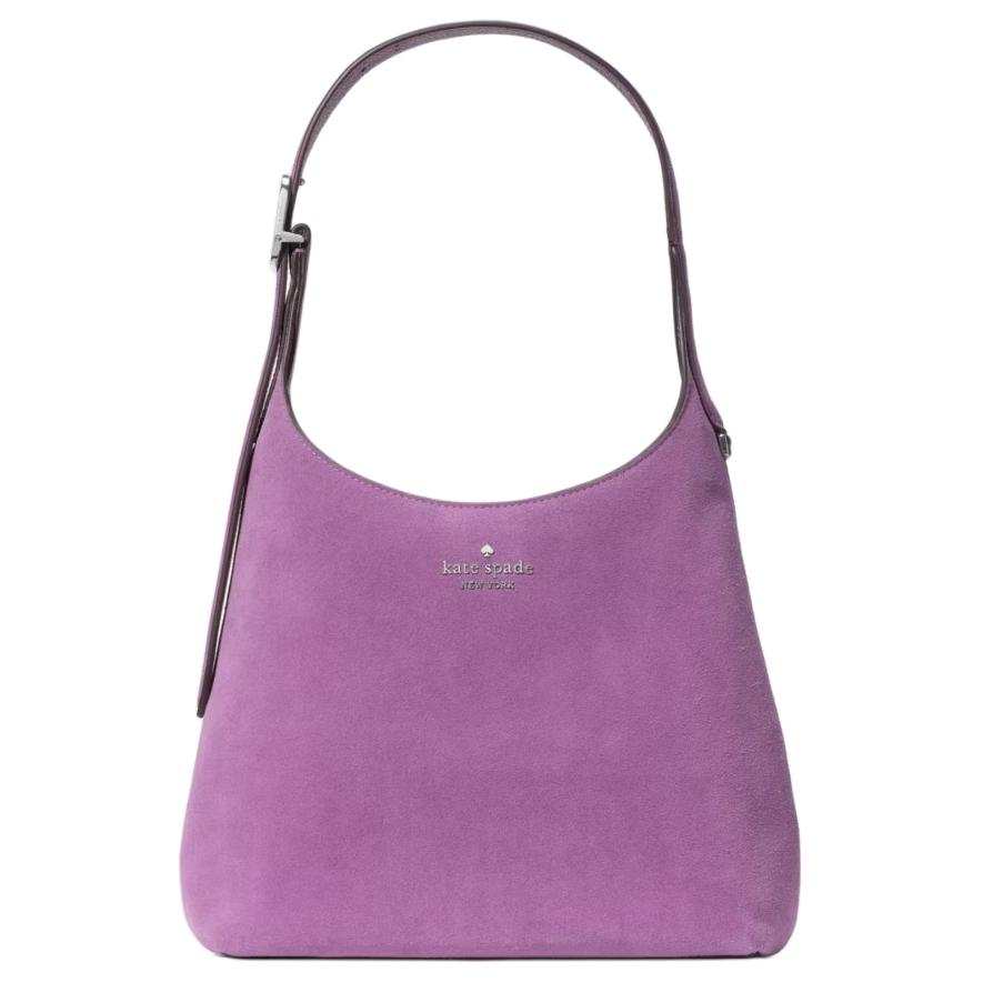 Kate Spade Cow Leather HOBO Shoulder Bag Small Unisex Wisteria Purple