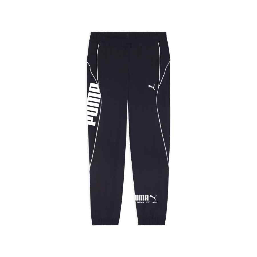 PUMA Knitted Sweatpants Men's Marine Blue Moderate Cuffed Pants