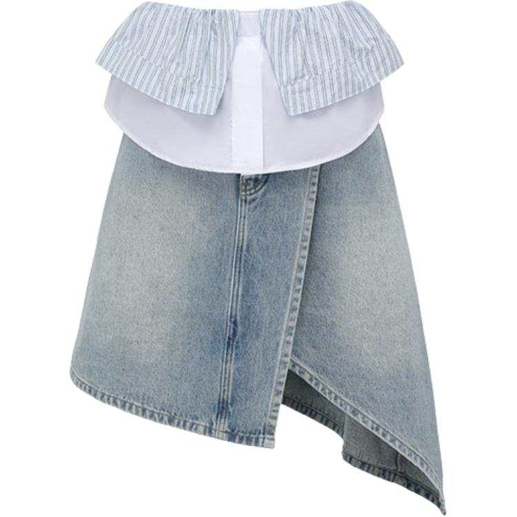 Feng Chen Wang Feng Chen Wang Denim Long Skirts Women's Blue Moderate