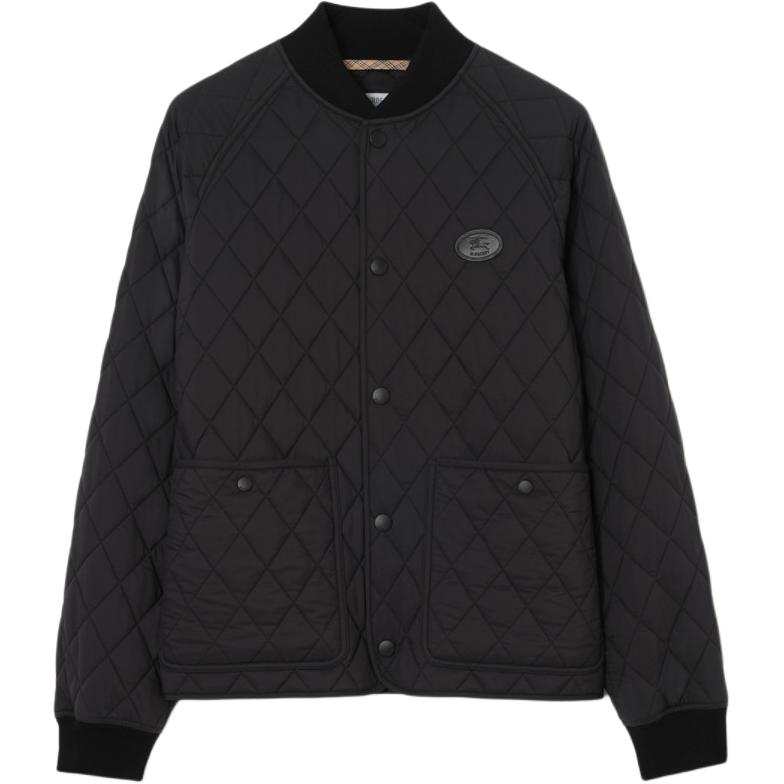 Burberry Puffer Jackets Men's Black Baseball Collar Moderate Other
