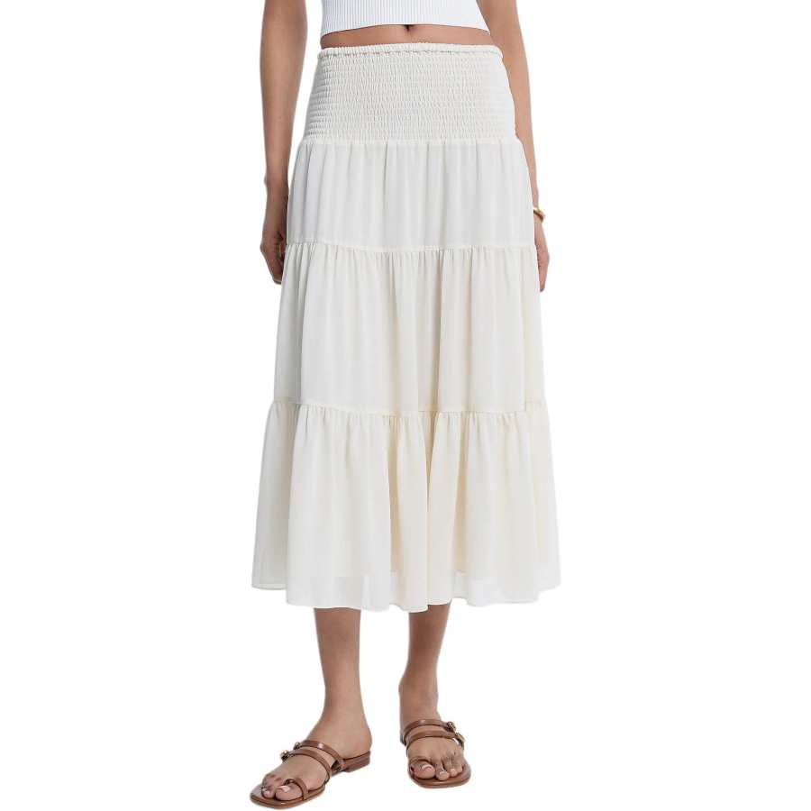 MICHAEL KORS Casual Long Skirts Women's Bone White Moderate Midi Skirt Other