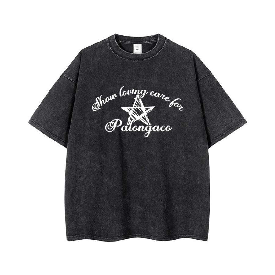 PAL ONGACO T Shirts Unisex Black Crew Neck Moderate Straight Fit
