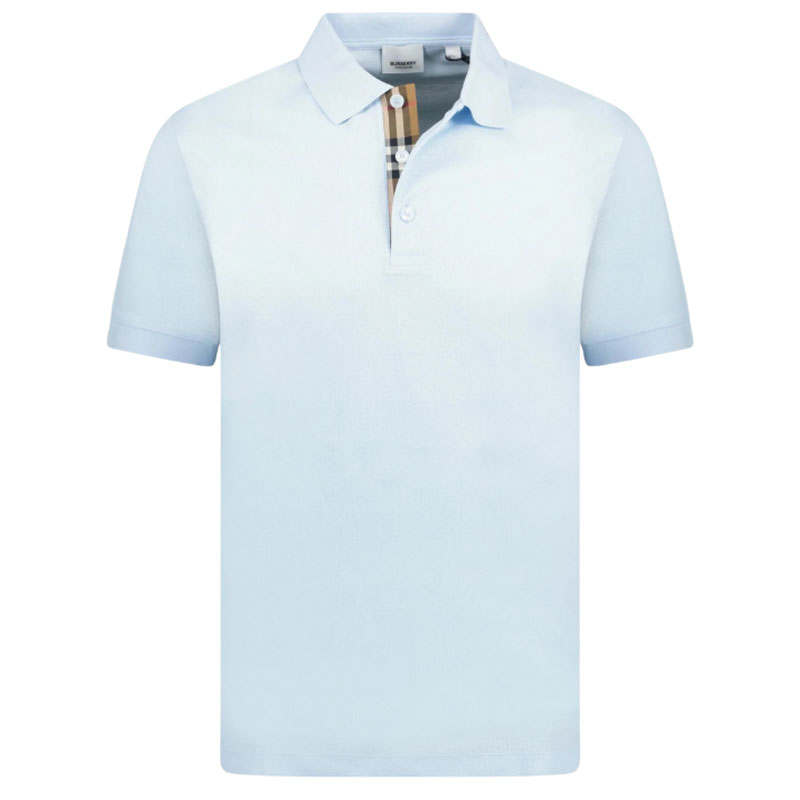 Burberry Polo Shirts Men's Blue Polo Collar Moderate Straight Fit