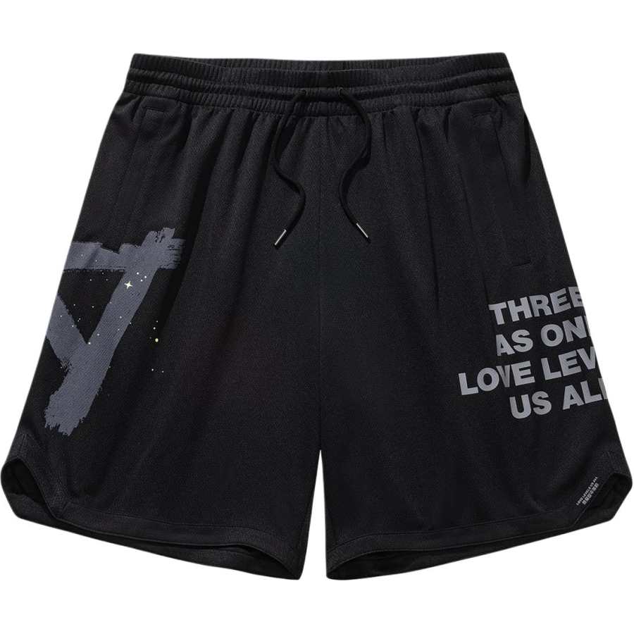ANTA Basketball Collection Sports Shorts Men's Black Moderate Straight Fit Pants