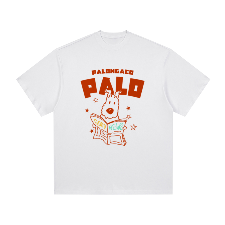 PAL ONGACO T Shirts Unisex White Crew Neck Moderate Straight Fit