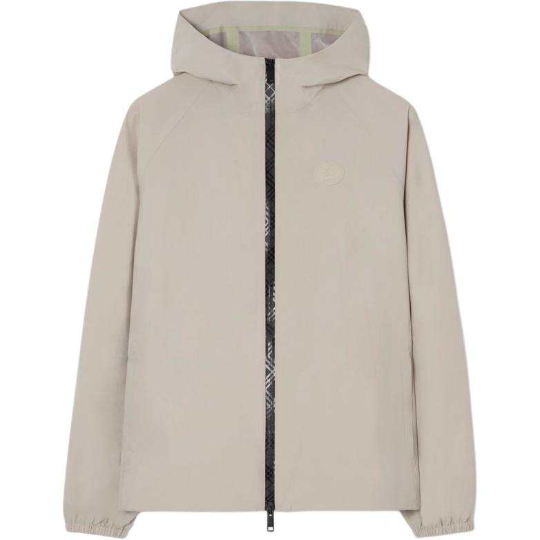 Burberry Jackets Men's Beige Hooded Non Detachable Moderate Straight Fit