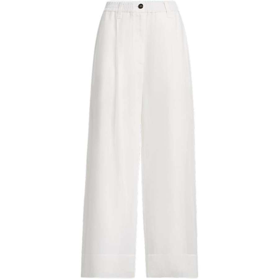 Brunello Cucinelli Casual Pants Women's White Moderate Wide Leg Pants