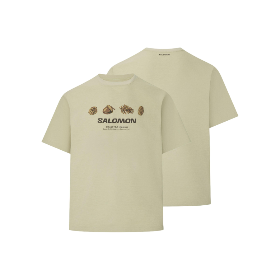 SALOMON HIKING CREST SS M T Shirt Men's Mint Gray