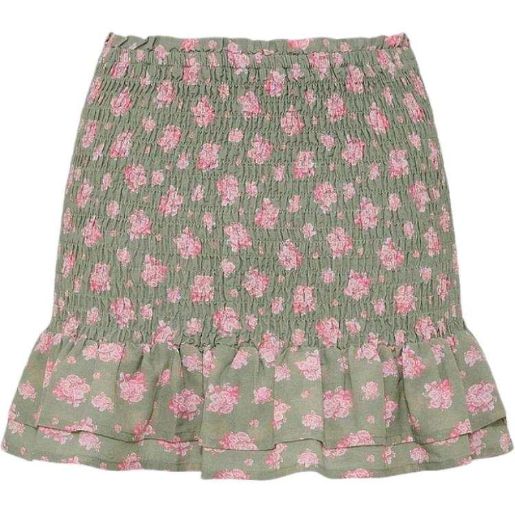 Victoria's Secret Casual Short Skirts Women's Sage Green Print Moderate Short Skirt A Line Skirt