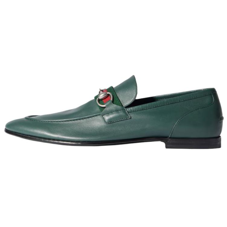 GUCCI Casual Leather Shoes Men's Low Top Green