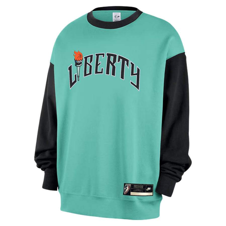 Nike Nike New York Liberty Court Origins Nike Women's Wnba Fleece Crew-Neck Sweatshirt