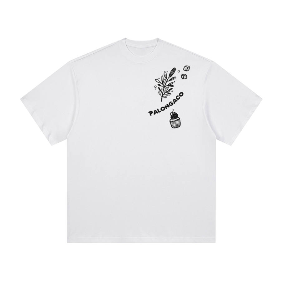 PAL ONGACO T Shirts Unisex White Crew Neck Moderate Heavyweight