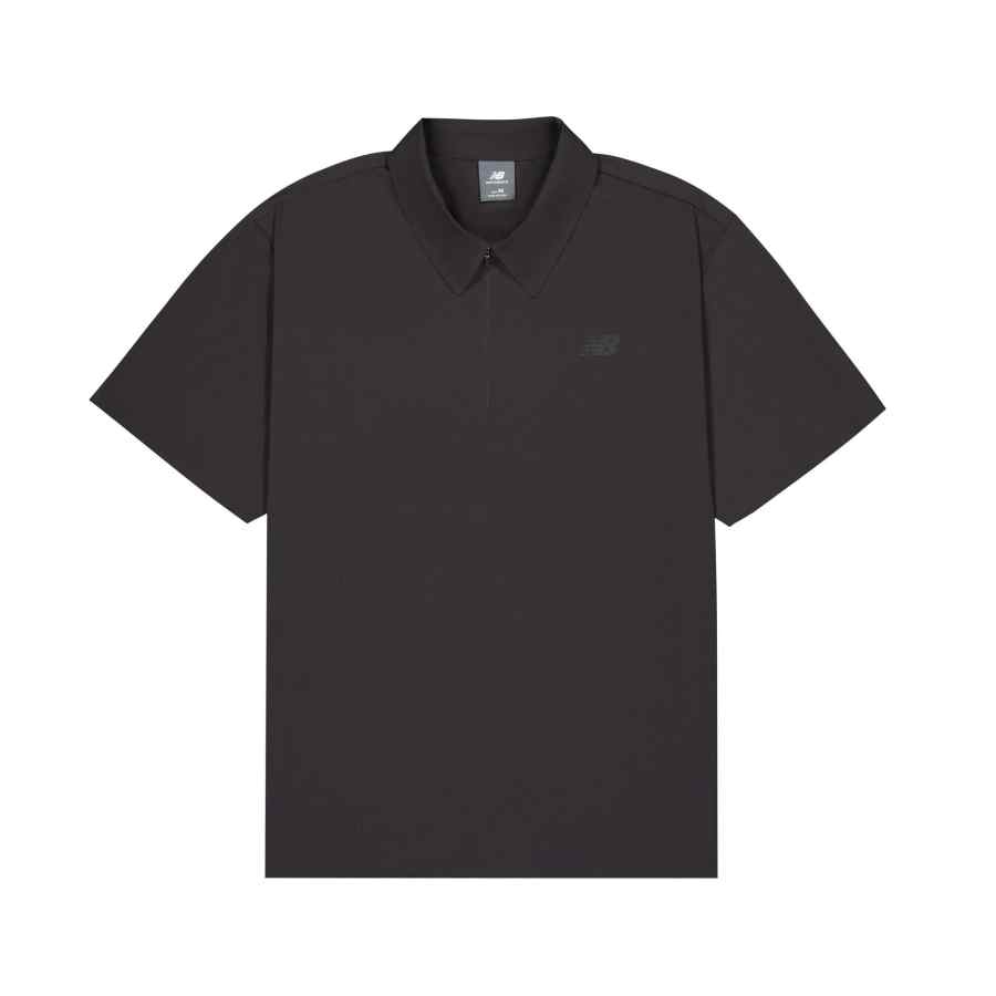 New Balance New Balance Polo Shirts Men's Charcoal Black Polo Collar Moderate Straight Fit