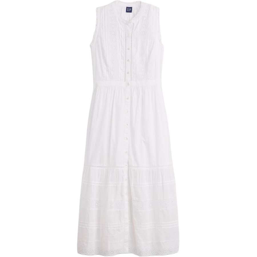 GAP Sleeveless Dresses Women's Fresh White Moderate Long Skirt