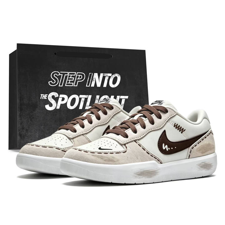 Nike Nike SB Force 58 Skateboard Shoes Unisex Low Top Gray Beige