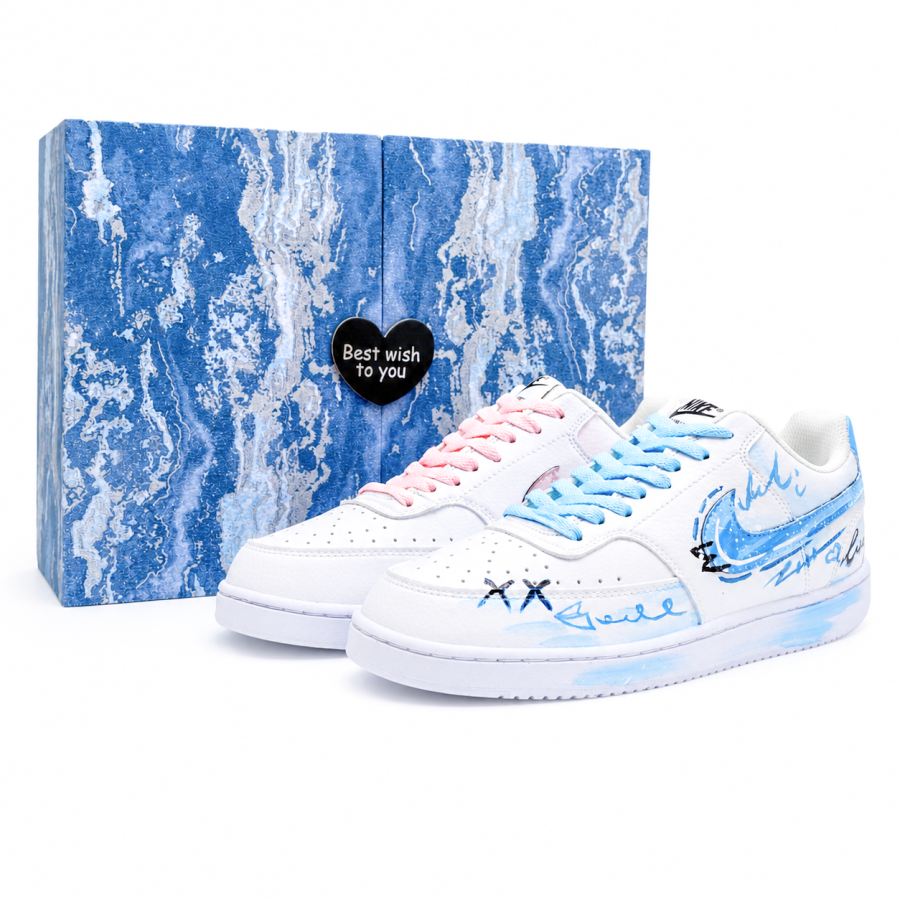 Nike Nike Court Vision 1 Skateboard Shoes Unisex Low Top Blue, Pink