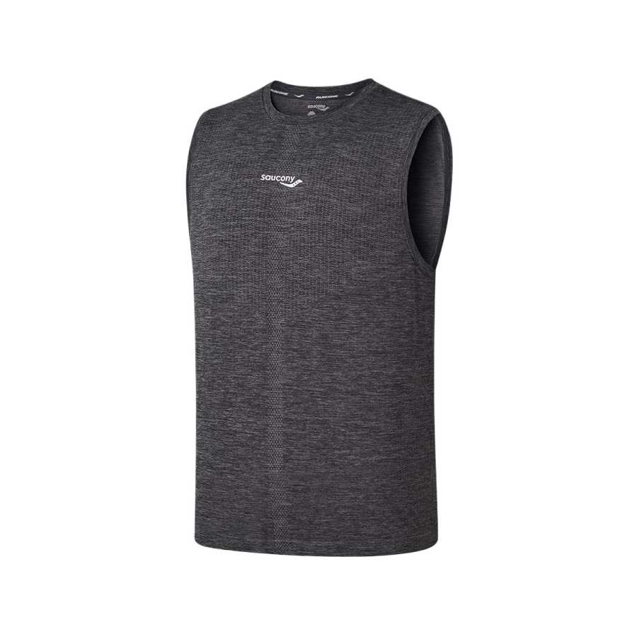 Saucony Tank Tops Men's Jet Black Crew Neck Moderate Other
