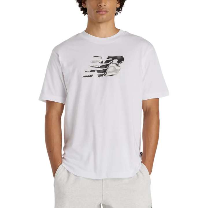New Balance New Balance T Shirts Men's White Crew Neck Moderate