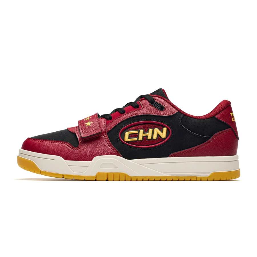 ANTA STG Skateboard Shoes Men's Low Top Crimson Red/Basic Black