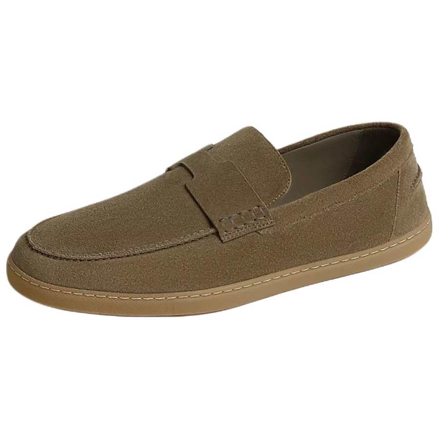 HERMES Casual Leather Shoes Men's Low Top Elephant Gray