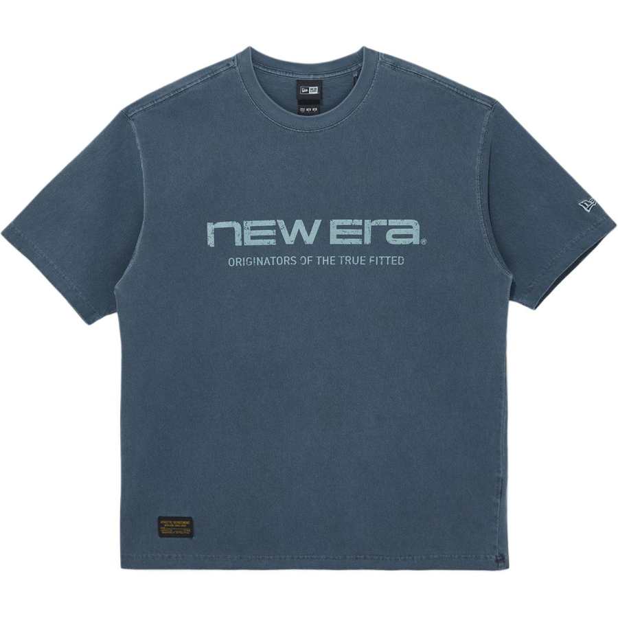 New Era T Shirts Unisex Dark Blue Crew Neck Moderate