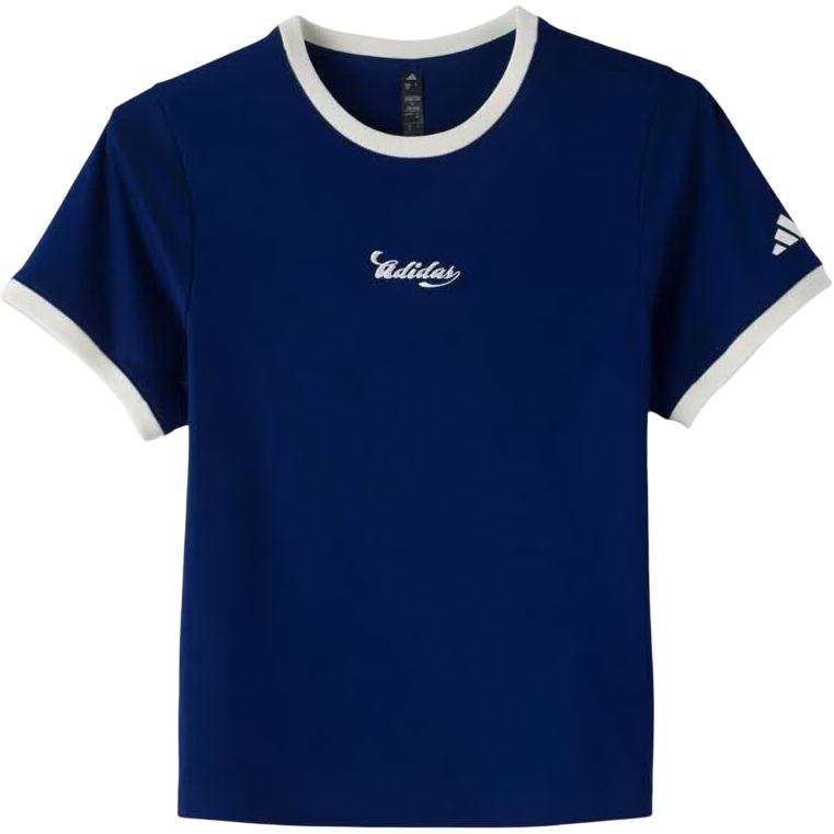 Adidas Adidas T Shirts Women's Navy Blue Crew Neck Moderate