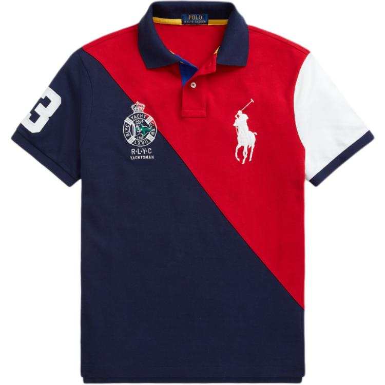 Polo Ralph Lauren Big Pony Polo Shirts Men's Red Polo Collar Moderate Straight Fit
