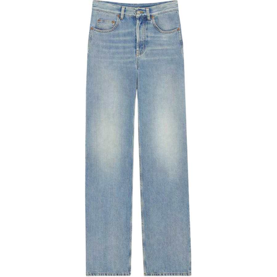 SAINT LAURENT Jeans Women's Deep Summer Blue Moderate Straight Fit Pants