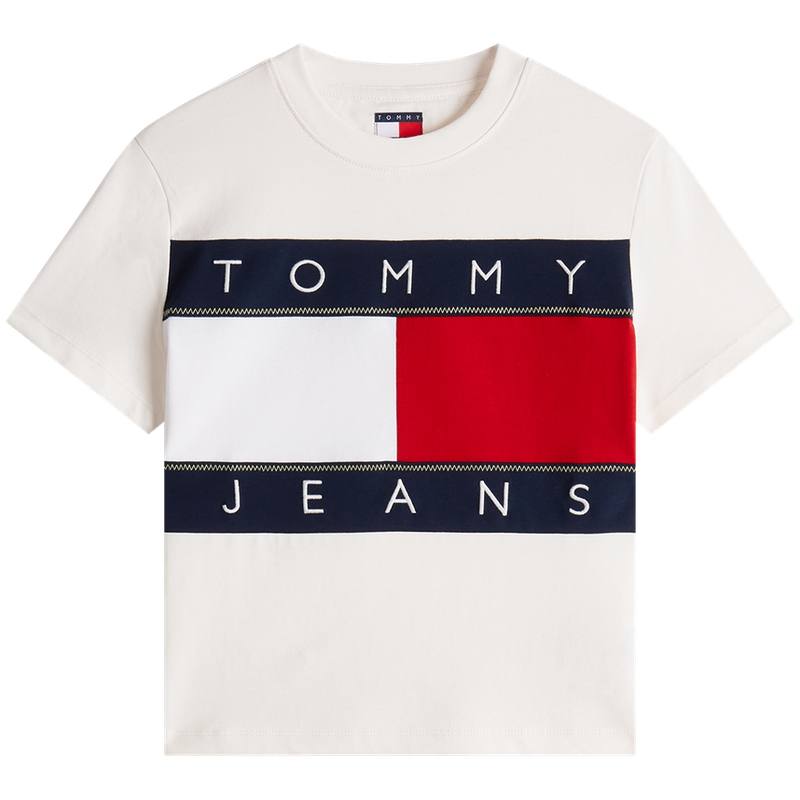 Tommy Hilfiger T Shirts Women's White Crew Neck Moderate
