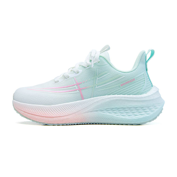 WARRIOR Running Shoes Women's Low Top White Green Rose Pink