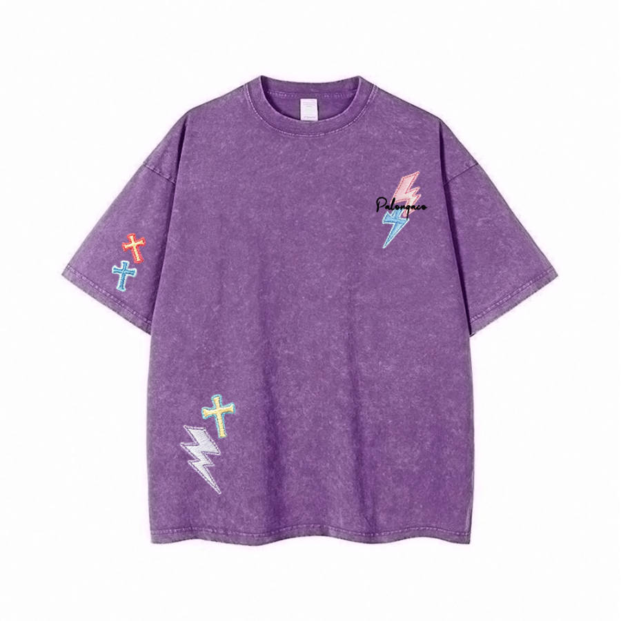 PAL ONGACO T Shirts Unisex Purple Crew Neck Moderate Heavyweight