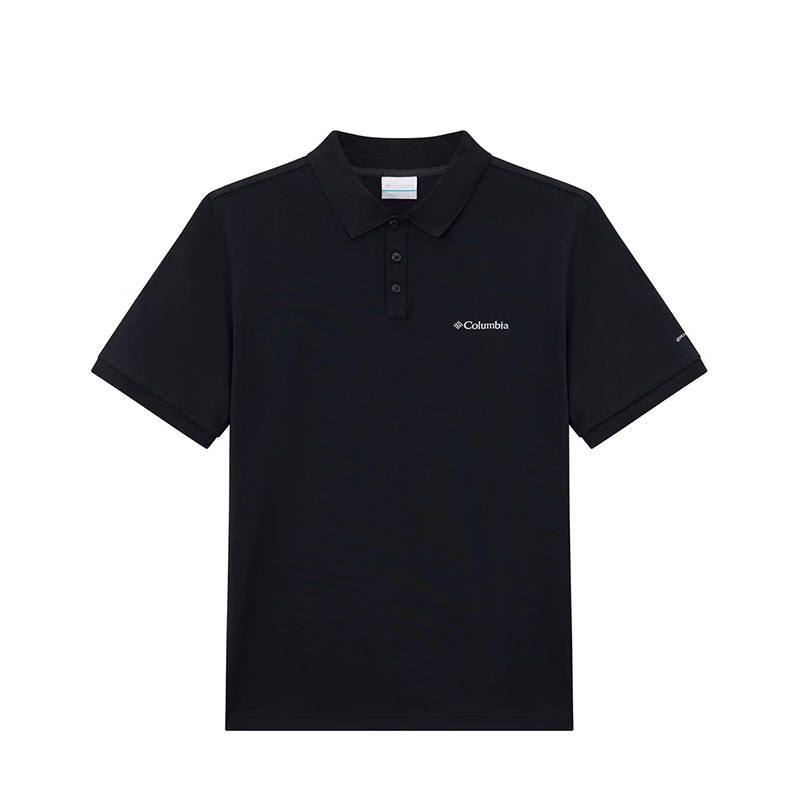Columbia Polo Shirts Men's 010 Black Lapel Moderate Straight Fit