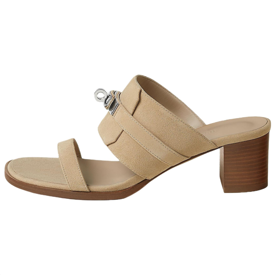 HERMES HERMES Slide Slippers Women's Camel Beige