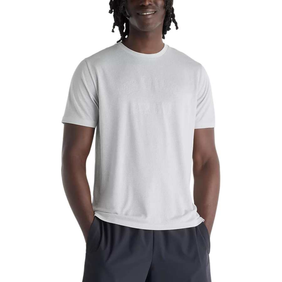 New Balance New Balance Running Club Running T Shirts Men's Sport Gray Crew Neck Moderate