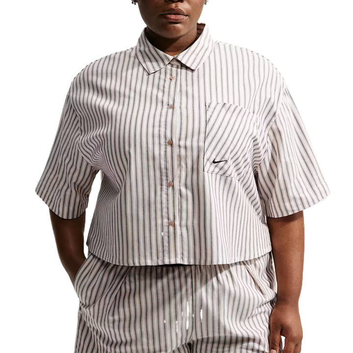 Nike Nike Sportswear Shirts Women's Linen/Linen/Black Lapel Moderate