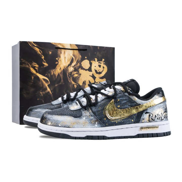 Nike Nike Big Skateboard Shoes Men's Low Top Black/Gold