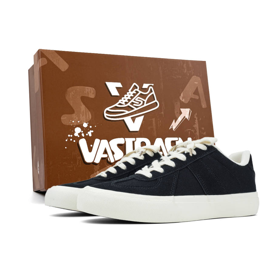 VASIBAEN Abrasion Resistant Lightweight Low top Canvas Shoes Unisex Black