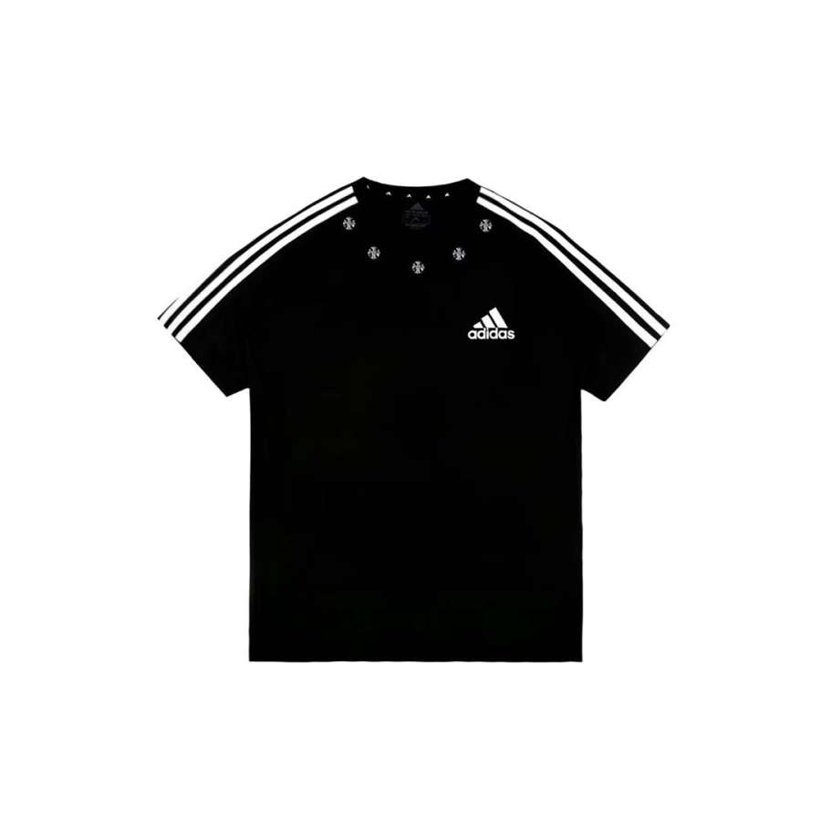 Adidas Adidas Football T Shirts Unisex Black Crew Neck Thin Straight Fit